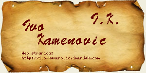 Ivo Kamenović vizit kartica